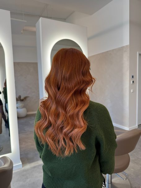 rot, kupfer Extensions Haarverlängerung mit natürlichem Verlauf